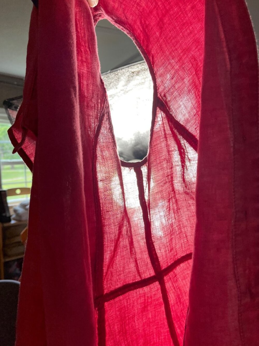 Rafaella Linen Button Top Sleeveless Raspberry Red Coastal Casual Preppy Wom 6 - Picture 8 of 10